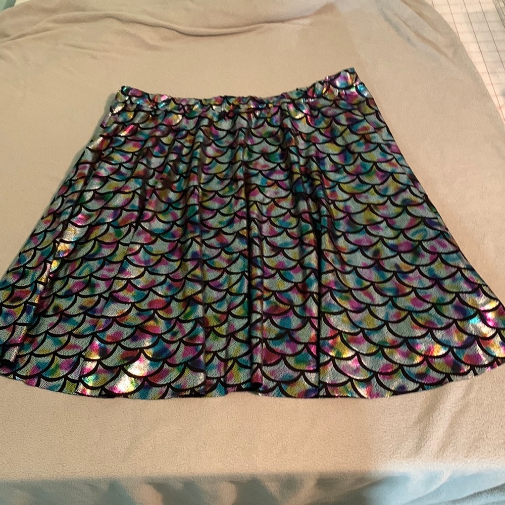 Mermaid Metallic Fish Scale Style Skater Skirt XL